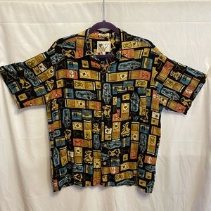 Novelty Martini Cocktail Bar Short Sleeve Button Shirt M Grandpacore Vacation